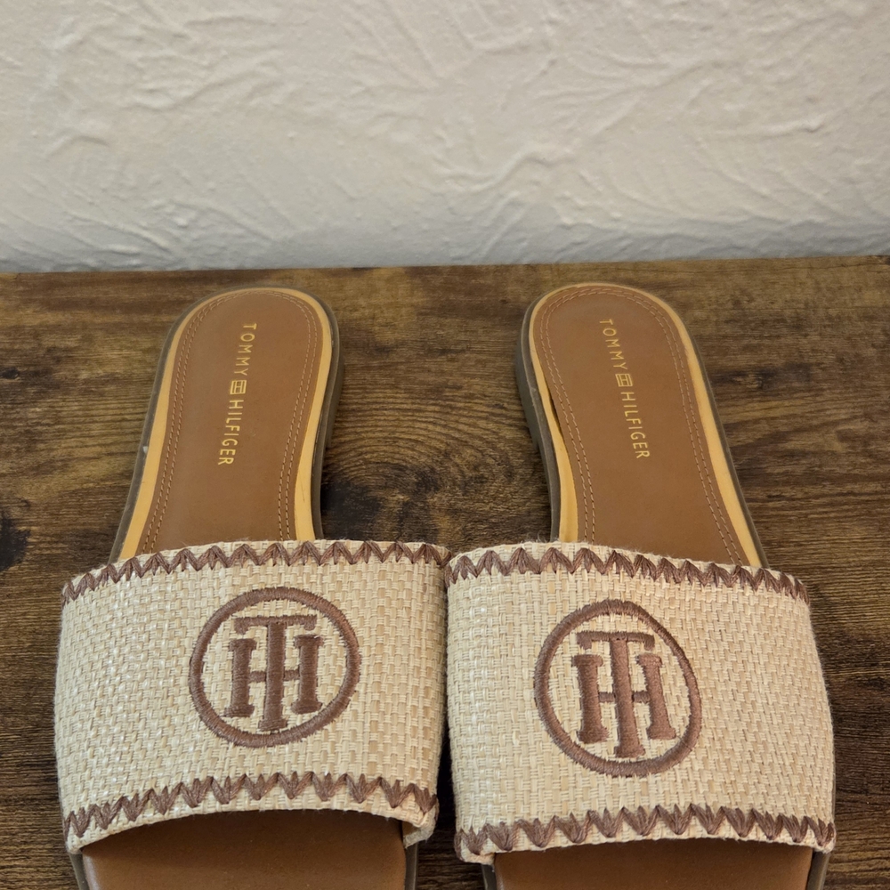 Tommy Hilfiger Beige Slide Sandals
